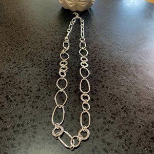 Brighton Pebble Silver Toned Long Chain Link Necklace